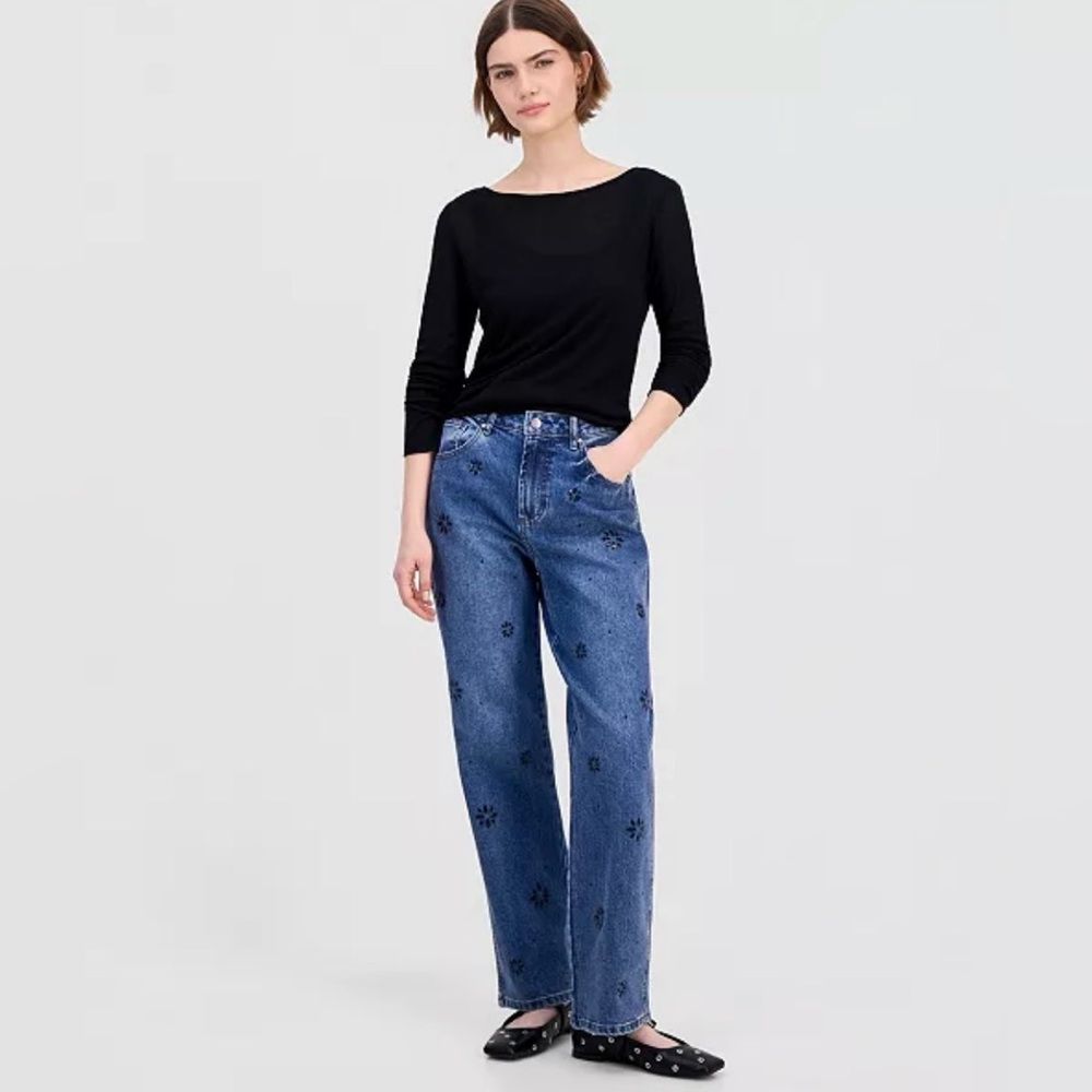 And Now This Women Embellished Straight Leg Jeans Macy Exclusive NWT Size 28P